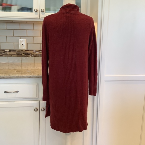 Barefoot Dreams Open Front Cardigan Sweater - Rust Burgundy Size Medium P - Picture 4 of 7